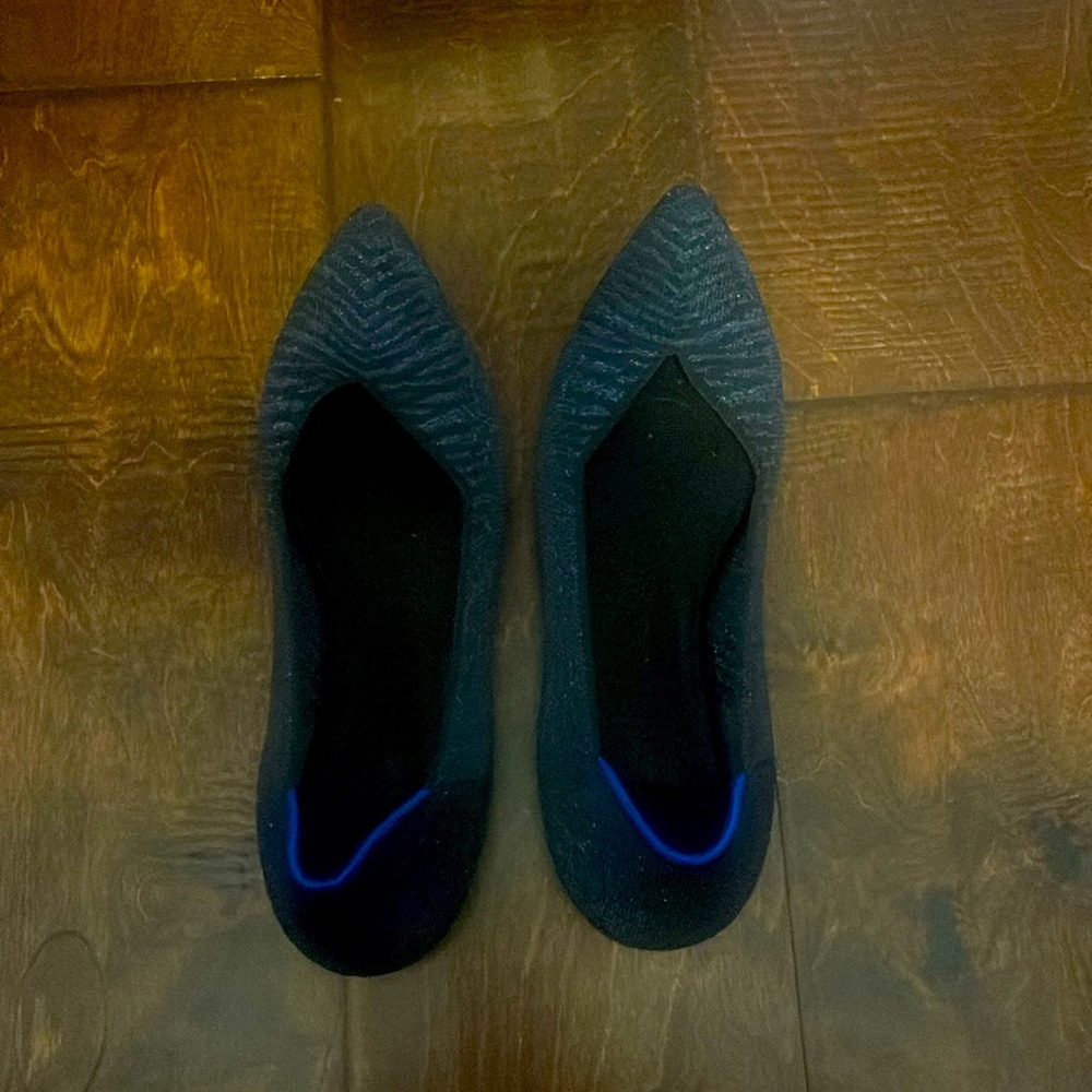 Rothy’s “The Point” flats size 10 used dark blue